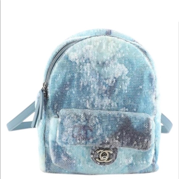 SOLD Chanel waterfall sequin backpack - Picture 2 of 7